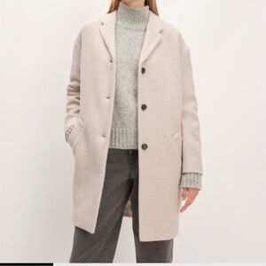 Everlane Light Beige Wool Pea Coat – Size XL